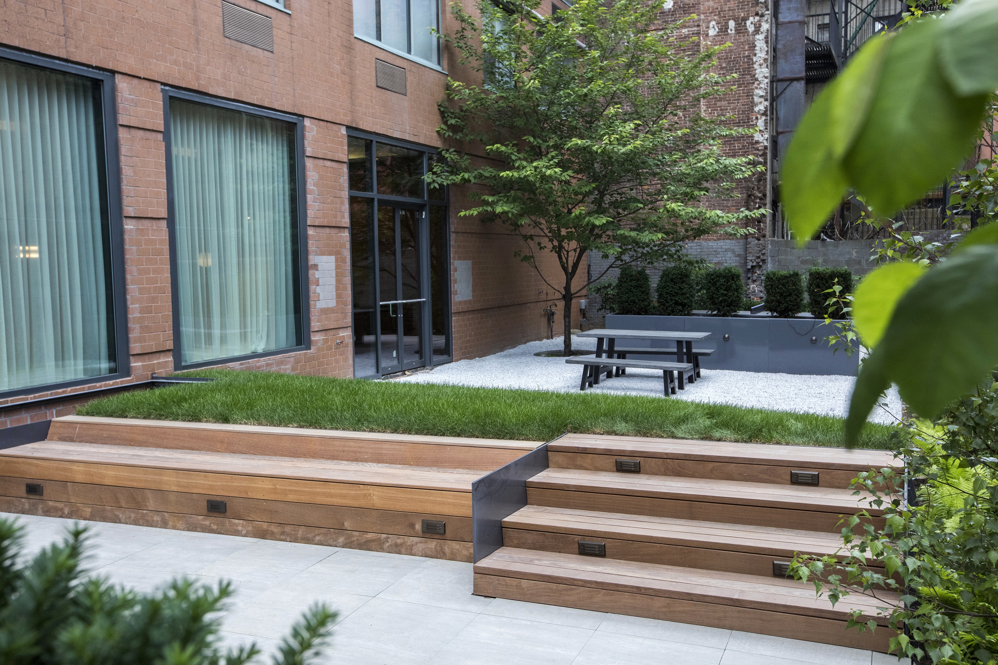 A quite break with a side of fresh air is delivered through this refined courtyard.